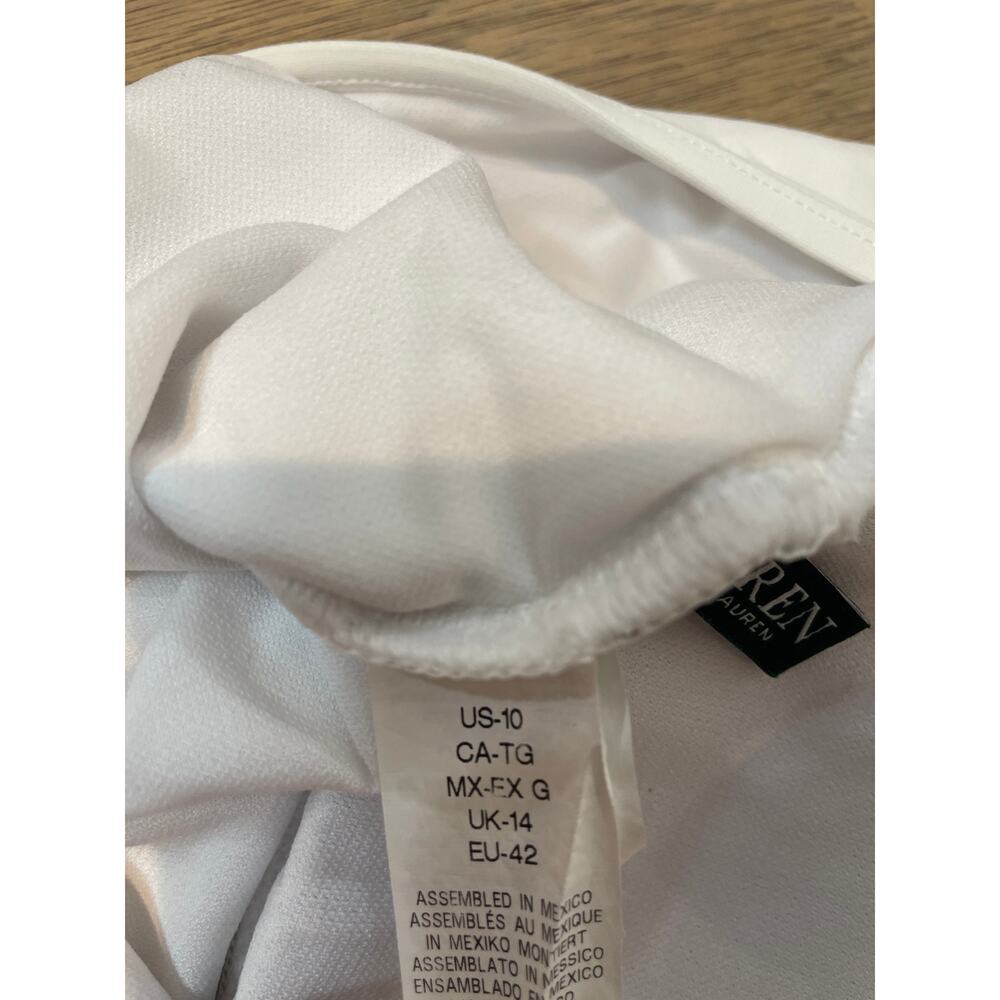 Ralph Lauren Cream One‑Piece Swimsuit Gold Zipper Detail Size 10 - Picture 6 of 8